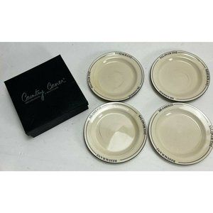 Set of 4 County Corner Decorations Emotions Appetizer Cocktail Plates 7"